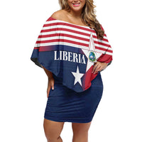 Liberia National Flag Day Off Shoulder Short Dress All Hail Liberia Hail