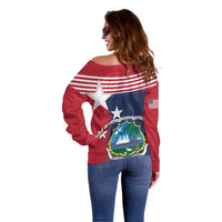 Liberia National Flag Day Off Shoulder Sweater All Hail Liberia Hail