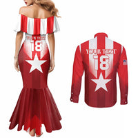 Custom Liberia Football Couples Matching Mermaid Dress and Long Sleeve Button Shirt Lone Stars Go Champion