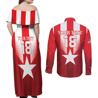 Custom Liberia Football Couples Matching Off Shoulder Maxi Dress and Long Sleeve Button Shirt Lone Stars Go Champion