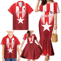 Custom Liberia Football Family Matching Mermaid Dress and Hawaiian Shirt Lone Stars Go Champion
