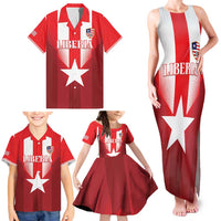 Custom Liberia Football Family Matching Tank Maxi Dress and Hawaiian Shirt Lone Stars Go Champion