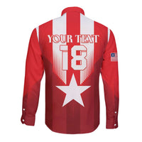 Custom Liberia Football Long Sleeve Button Shirt Lone Stars Go Champion