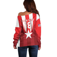 Custom Liberia Football Off Shoulder Sweater Lone Stars Go Champion