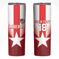 Custom Liberia Football Skinny Tumbler Lone Stars Go Champion