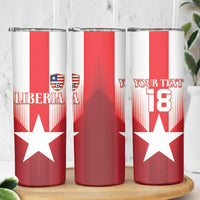 Custom Liberia Football Skinny Tumbler Lone Stars Go Champion