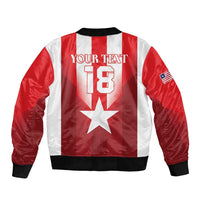 Custom Liberia Football Sleeve Zip Bomber Jacket Lone Stars Go Champion