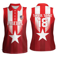 Custom Liberia Football Women Sleeveless Polo Shirt Lone Stars Go Champion