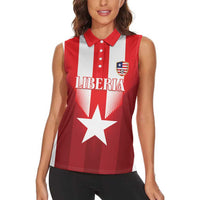 Custom Liberia Football Women Sleeveless Polo Shirt Lone Stars Go Champion
