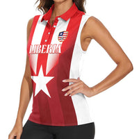 Custom Liberia Football Women Sleeveless Polo Shirt Lone Stars Go Champion