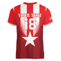 Custom Liberia Football Women V-Neck T-Shirt Lone Stars Go Champion