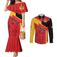 Custom Spain Football Couples Matching Mermaid Dress and Long Sleeve Button Shirt La Roja Go Champoin