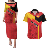 Custom Spain Football Couples Matching Puletasi and Hawaiian Shirt La Roja Go Champion - Wonder Print Shop