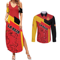 Custom Spain Football Couples Matching Summer Maxi Dress and Long Sleeve Button Shirt La Roja Go Champion - Wonder Print Shop