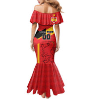 Custom Spain Football Family Matching Mermaid Dress and Hawaiian Shirt La Roja Go Champion - Wonder Print Shop