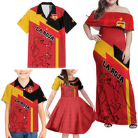 Custom Spain Football Family Matching Off Shoulder Maxi Dress and Hawaiian Shirt La Roja Go Champion - Wonder Print Shop