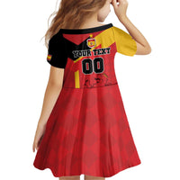 Custom Spain Football Kid Short Sleeve Dress La Roja Go Champion - Wonder Print Shop