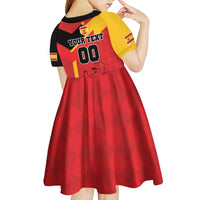 Custom Spain Football Kid Short Sleeve Dress La Roja Go Champion - Wonder Print Shop