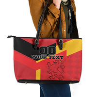Custom Spain Football Leather Tote Bag La Roja Go Champion - Wonder Print Shop