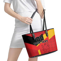 Custom Spain Football Leather Tote Bag La Roja Go Champion - Wonder Print Shop