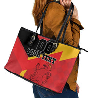 Custom Spain Football Leather Tote Bag La Roja Go Champion - Wonder Print Shop