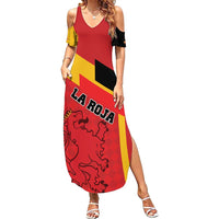 Custom Spain Football Summer Maxi Dress La Roja Go Champion - Wonder Print Shop