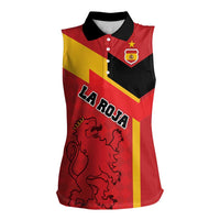 Custom Spain Football Women Sleeveless Polo Shirt La Roja Go Champion - Wonder Print Shop