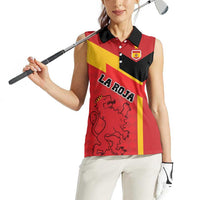 Custom Spain Football Women Sleeveless Polo Shirt La Roja Go Champion - Wonder Print Shop