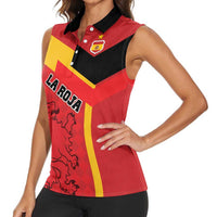 Custom Spain Football Women Sleeveless Polo Shirt La Roja Go Champion - Wonder Print Shop