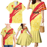 Custom Spain Football Family Matching Mermaid Dress and Hawaiian Shirt Sport Style - Wonder Print Shop