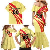 Custom Spain Football Family Matching Mermaid Dress and Hawaiian Shirt Sport Style - Wonder Print Shop