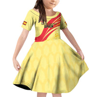 Custom Spain Football Family Matching Off Shoulder Short Dress and Hawaiian Shirt Sport Style - Wonder Print Shop