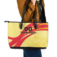 Custom Spain Football Leather Tote Bag Sport Style - Wonder Print Shop