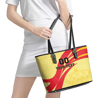 Custom Spain Football Leather Tote Bag Sport Style - Wonder Print Shop
