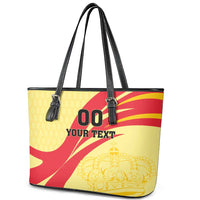 Custom Spain Football Leather Tote Bag Sport Style - Wonder Print Shop
