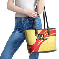 Custom Spain Football Leather Tote Bag Sport Style - Wonder Print Shop