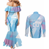 Custom Spain Football Couples Matching Mermaid Dress and Long Sleeve Button Shirt Simple Style