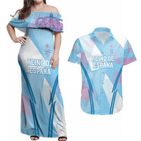 Custom Spain Football Couples Matching Off Shoulder Maxi Dress and Hawaiian Shirt Simple Style - Wonder Print Shop