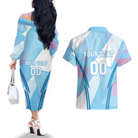 Custom Spain Football Couples Matching Off The Shoulder Long Sleeve Dress and Hawaiian Shirt Simple Style - Wonder Print Shop