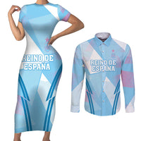 Custom Spain Football Couples Matching Short Sleeve Bodycon Dress and Long Sleeve Button Shirt Simple Style - Wonder Print Shop