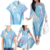 Custom Spain Football Family Matching Off The Shoulder Long Sleeve Dress and Hawaiian Shirt Simple Style - Wonder Print Shop