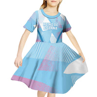 Custom Spain Football Kid Short Sleeve Dress Simple Style - Wonder Print Shop