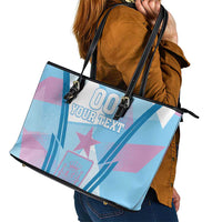 Custom Spain Football Leather Tote Bag Simple Style - Wonder Print Shop