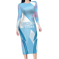 Custom Spain Football Long Sleeve Bodycon Dress Simple Style - Wonder Print Shop