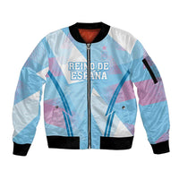 Custom Spain Football Sleeve Zip Bomber Jacket Simple Style - Wonder Print Shop