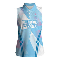 Custom Spain Football Women Sleeveless Polo Shirt Simple Style - Wonder Print Shop