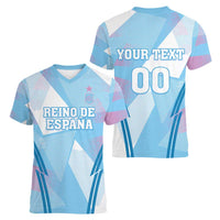 Custom Spain Football Women V-Neck T-Shirt Simple Style - Wonder Print Shop