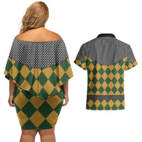 Knights Germany Costumes Couples Matching Off Shoulder Short Dress and Hawaiian Shirt - Wonder Print Shop