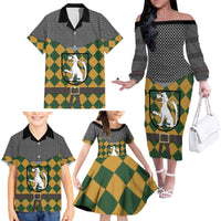 Knights Germany Costumes Family Matching Off The Shoulder Long Sleeve Dress and Hawaiian Shirt - Wonder Print Shop