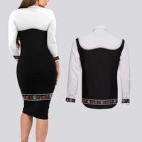Oktoberfest Dirndl Costume Couples Matching Long Sleeve Bodycon Dress and Long Sleeve Button Shirt German Beer Festival - Wonder Print Shop